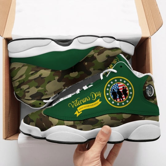 Veterans Day Thank You All Over Printed Air Jordan 13 Sneakers Veterans Day Thank You All Over Printed Air Jordan 13 Sneakers