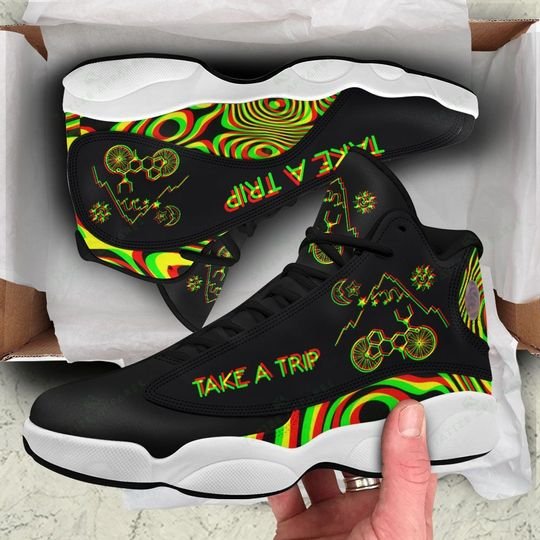 Vintage Bicycle Day Take A Trip All Over Printed Air Jordan 13 Sneakers Vintage Bicycle Day Take A Trip All Over Printed Air Jordan 13 Sneakers