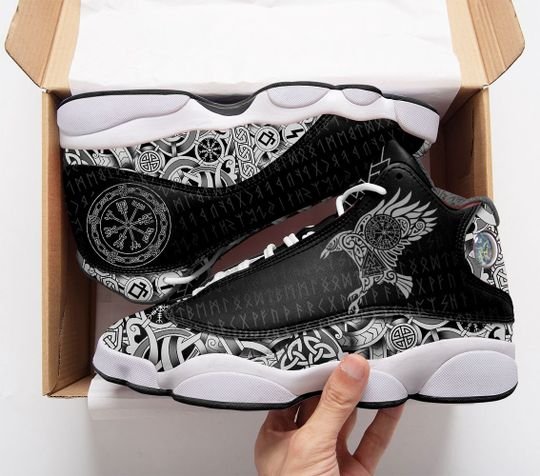 Vintage Eagle Viking Pattern All Over Print Air Jordan 13 Sneakers Vintage Eagle Viking Pattern All Over Print Air Jordan 13 Sneakers