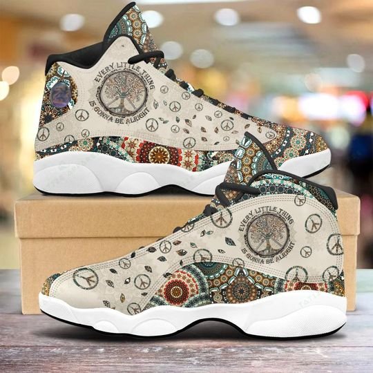 Vintage Every Little Thing Is Gonna Be Alright All Over Printed Air Jordan 13 Sneakers Vintage Every Little Thing Is Gonna Be Alright All Over Printed Air Jordan 13 Sneakers