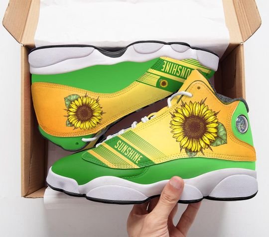 Vintage Sunflower All Over Printed Air Jordan 13 Sneakers Vintage Sunflower All Over Printed Air Jordan 13 Sneakers
