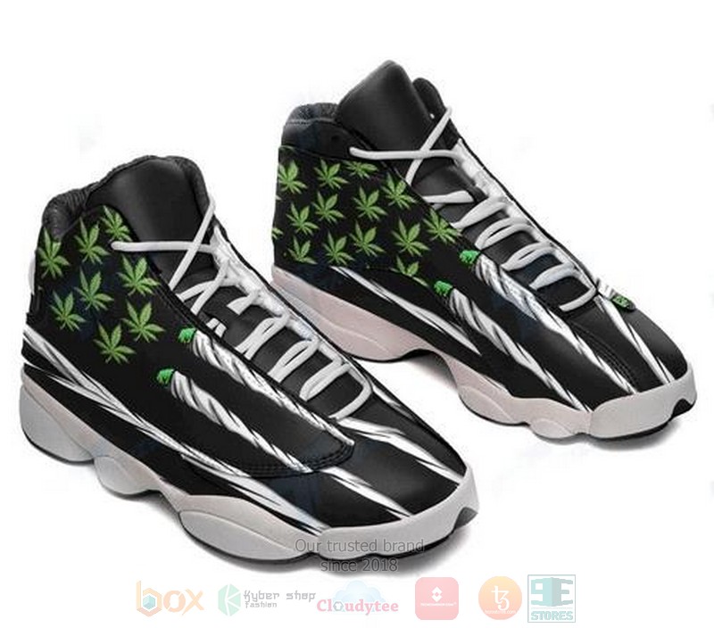 Weed Cannabis Flag Air Jordan 13 Shoes Weed Cannabis Flag Air Jordan 13 Shoes