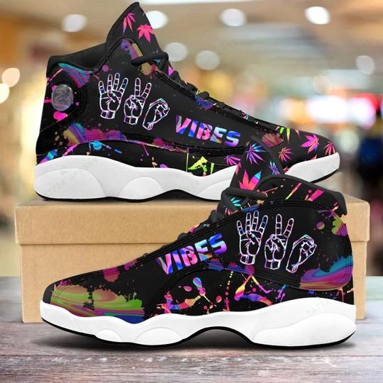 Weed Hologram All Over Printed Air Jordan 13 Sneakers Weed Hologram All Over Printed Air Jordan 13 Sneakers