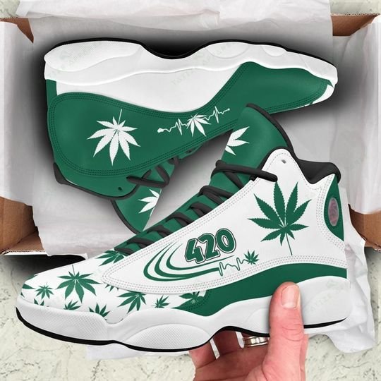 Weed Leaf 420 Heartbeat All Over Printed Air Jordan 13 Sneakers Weed Leaf 420 Heartbeat All Over Printed Air Jordan 13 Sneakers