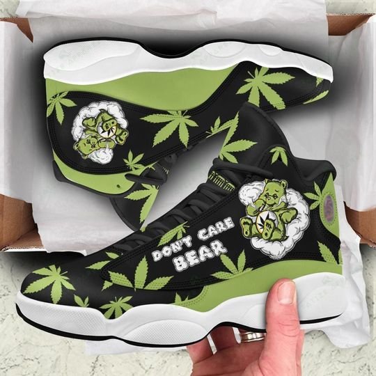 Weed Leaf Dont Care Bear All Over Printed Air Jordan 13 Sneakers Weed Leaf Dont Care Bear All Over Printed Air Jordan 13 Sneakers