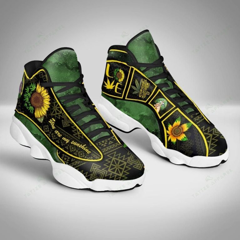 Weed-Sunflower-Love-You-Are-My-Sunshine-Air-Jordan-13-Shoes-2