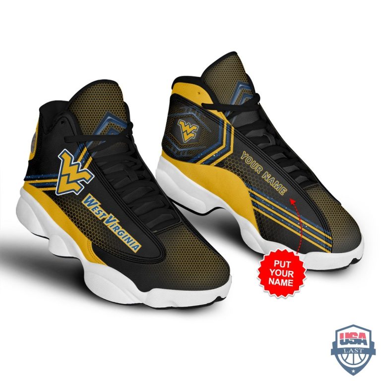 West-Virginia-Mountaineers-Air-Jordan-13-Custom-Name-Personalized-Shoes-1