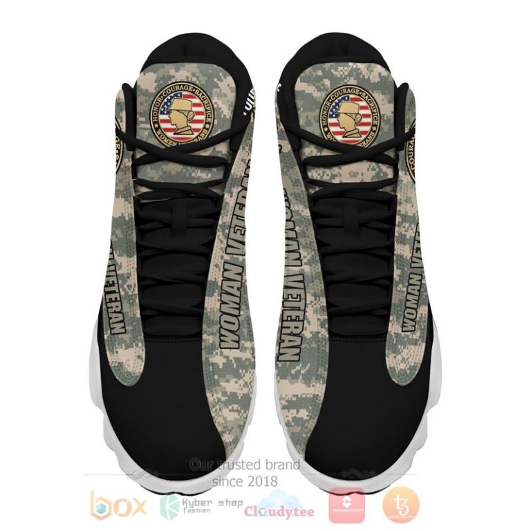 Woman-Veteran-American-Flag-Personalized-Air-Jordan-13-Shoes-1