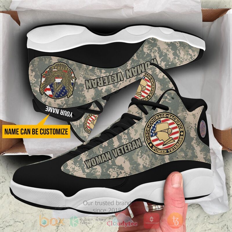 Woman Veteran American Flag Personalized Air Jordan 13 Shoes Woman Veteran American Flag Personalized Air Jordan 13 Shoes