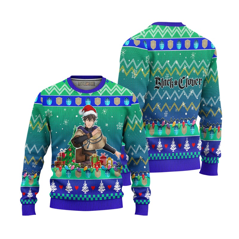 Yuno Anime Ugly Christmas Sweater Black Clover Xmas Gift Yuno Anime Ugly Christmas Sweater Black Clover Xmas Gift