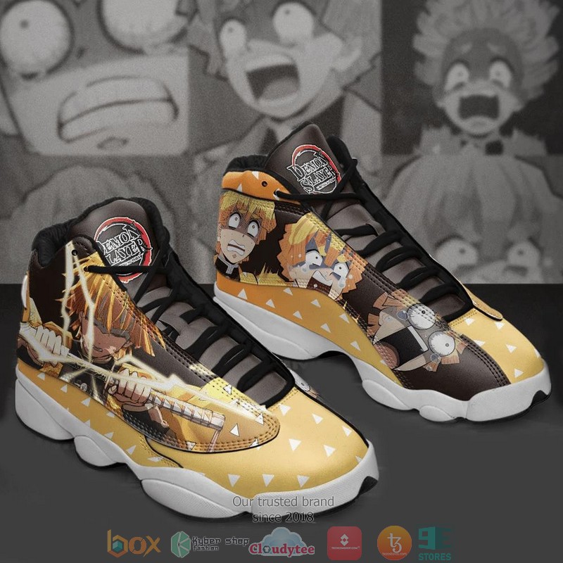 Zenitsu Agatsuma Funny Face Demon Slayer Air Jordan 13 Sneaker Shoes Zenitsu Agatsuma Funny Face Demon Slayer Air Jordan 13 Sneaker Shoes