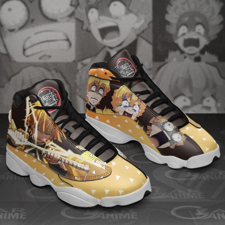 Zenitsu-Cool-Funny-Face-Anime-Demon-Slayer-Air-Jordan-13-Shoes-2