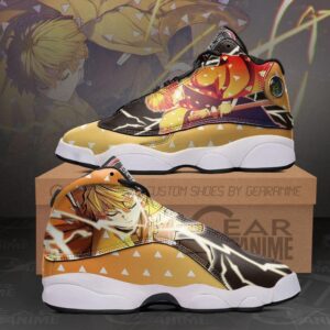 Zenitsu Thunder Breathing Anime Demon Slayer Air Jordan 13 Shoes