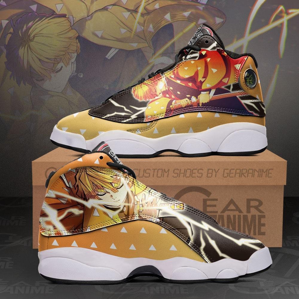 Zenitsu Thunder Breathing Anime Demon Slayer Air Jordan 13 Shoes Zenitsu Thunder Breathing Anime Demon Slayer Air Jordan 13 Shoes