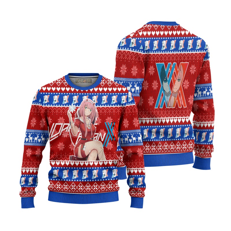 Zero Two Anime Ugly Christmas Sweater Custom Darling In The Franxx Xmas Gift Zero Two Anime Ugly Christmas Sweater Custom Darling In The Franxx Xmas Gift