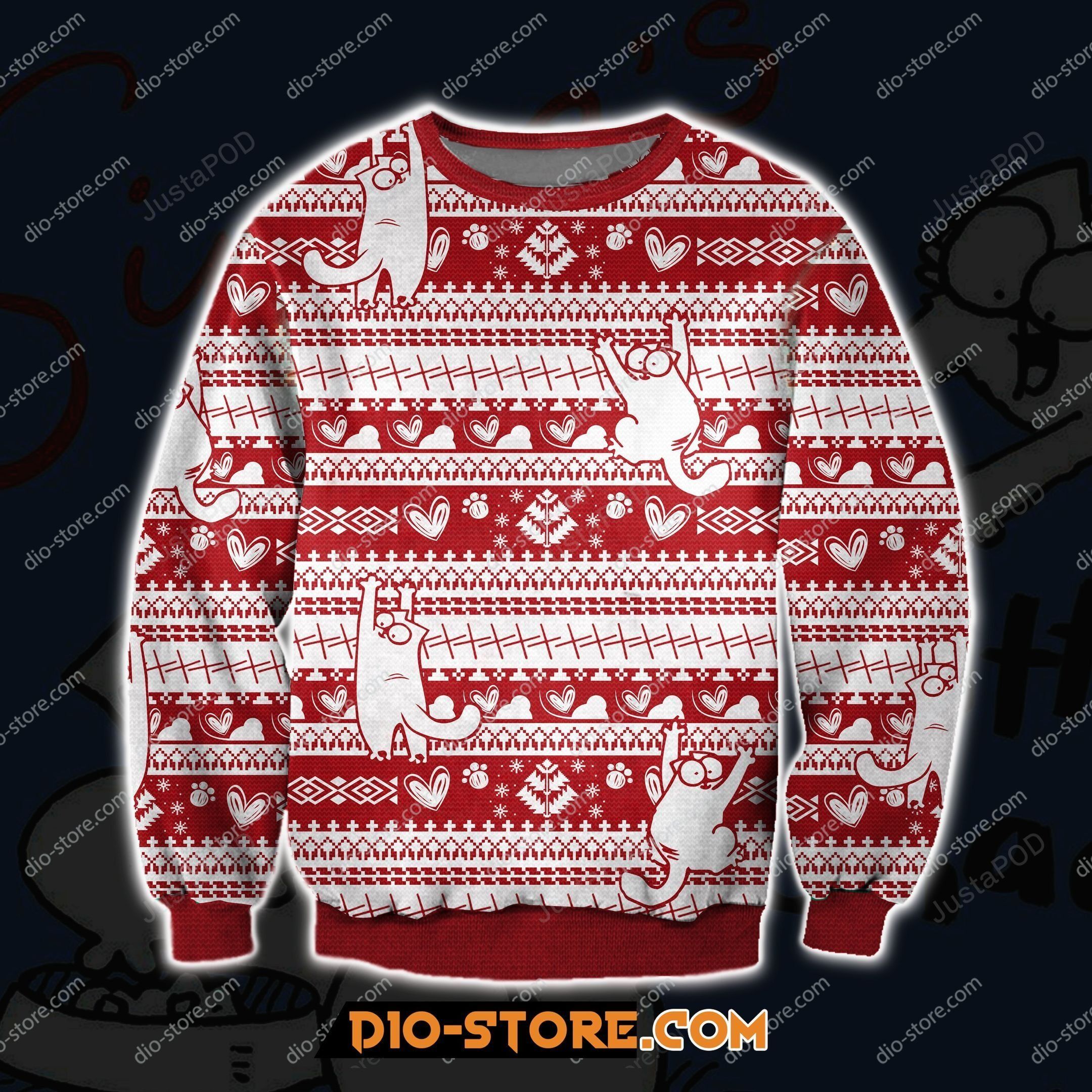 Adorable Simons Cat 3d All Over Print Ugly Sweater Adorable Simons Cat 3d All Over Print Ugly Sweater