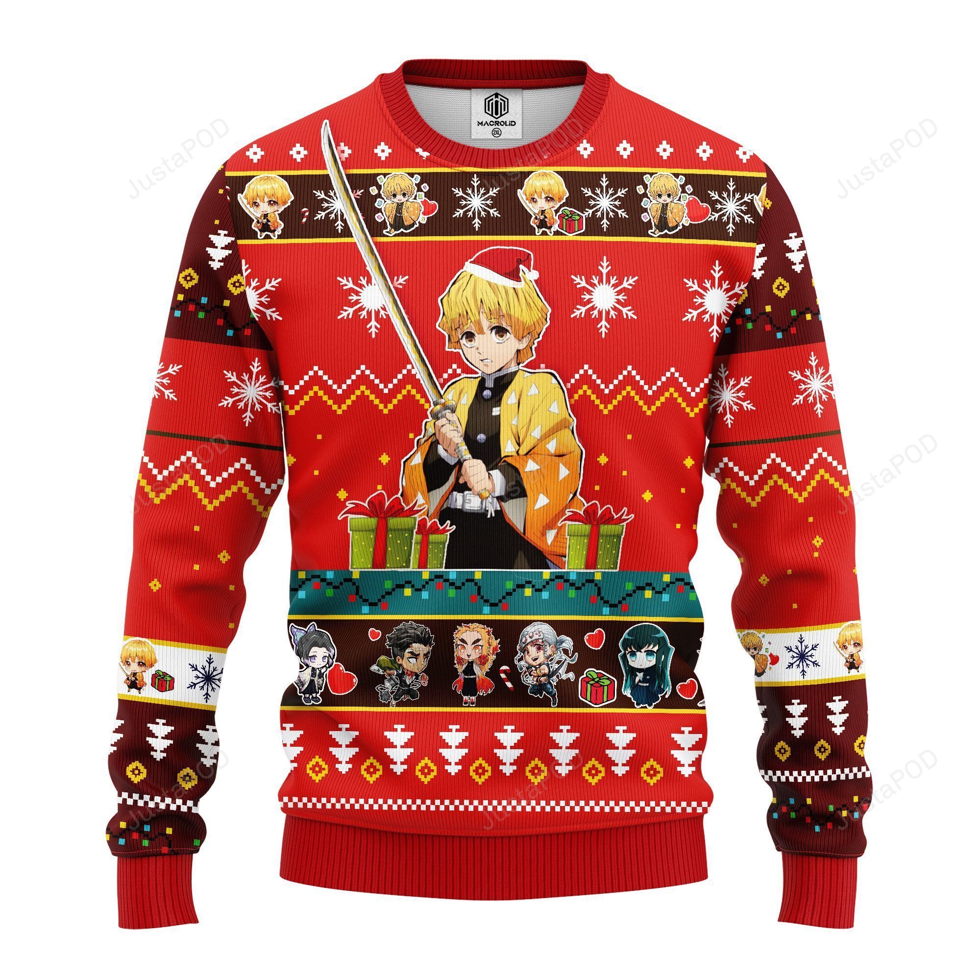 Agatsuma Zenitsu Demon Slayer Ugly Christmas Sweater Agatsuma Zenitsu Demon Slayer Ugly Christmas Sweater