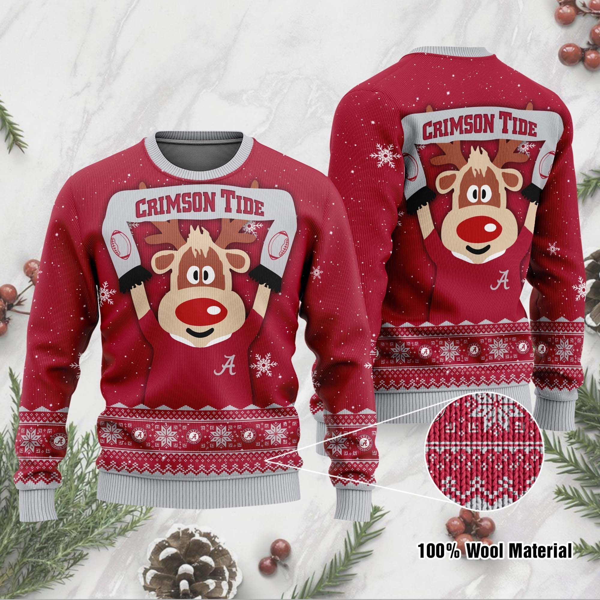 Alabama Crimson Tide Funny Ugly Christmas Sweater Alabama Crimson Tide Funny Ugly Christmas Sweater