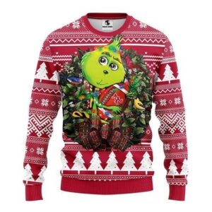 Alabama Crimson Tide Grinch Hug Ugly Christmas Sweater