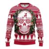 Alabama Crimson Tide Skull Flower Ugly Christmas Sweater