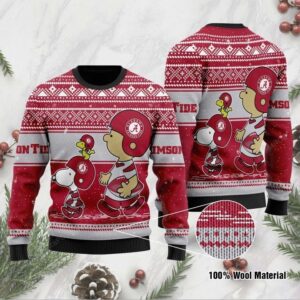 Alabama Crimson Tide Snoopy Ugly Christmas Sweater