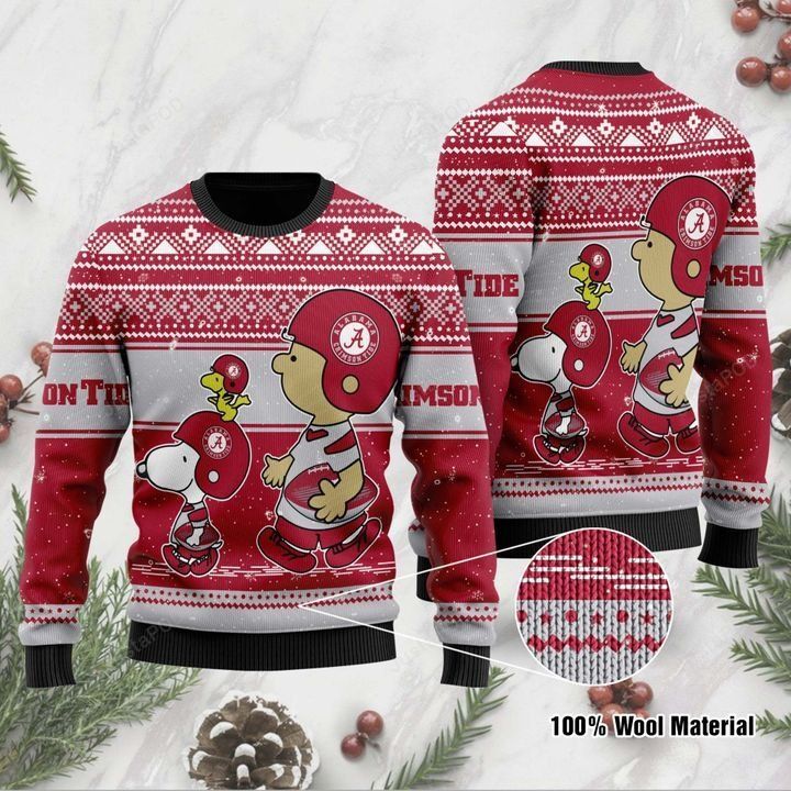 Alabama Crimson Tide Snoopy Ugly Christmas Sweater Alabama Crimson Tide Snoopy Ugly Christmas Sweater