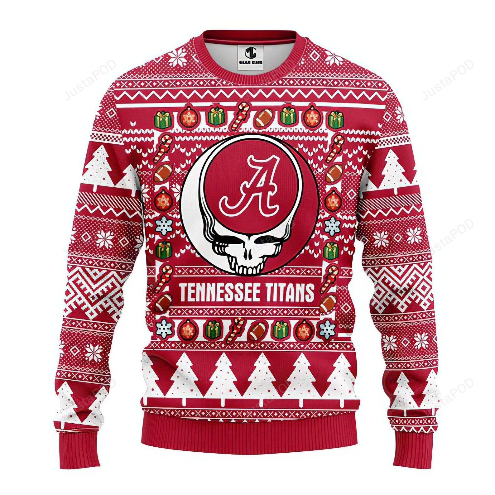 Alabama Crimson Tide Tenessee Titans Ugly Christmas Sweater Alabama Crimson Tide Tenessee Titans Ugly Christmas Sweater