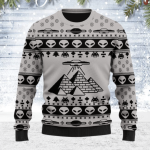 Alien Ancient Pyramid Ugly Christmas Sweater