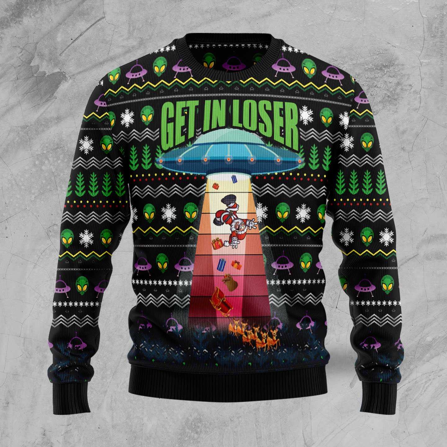 Alien Get In Loser TY1310 Ugly Christmas Sweater Alien Get In Loser TY1310 Ugly Christmas Sweater