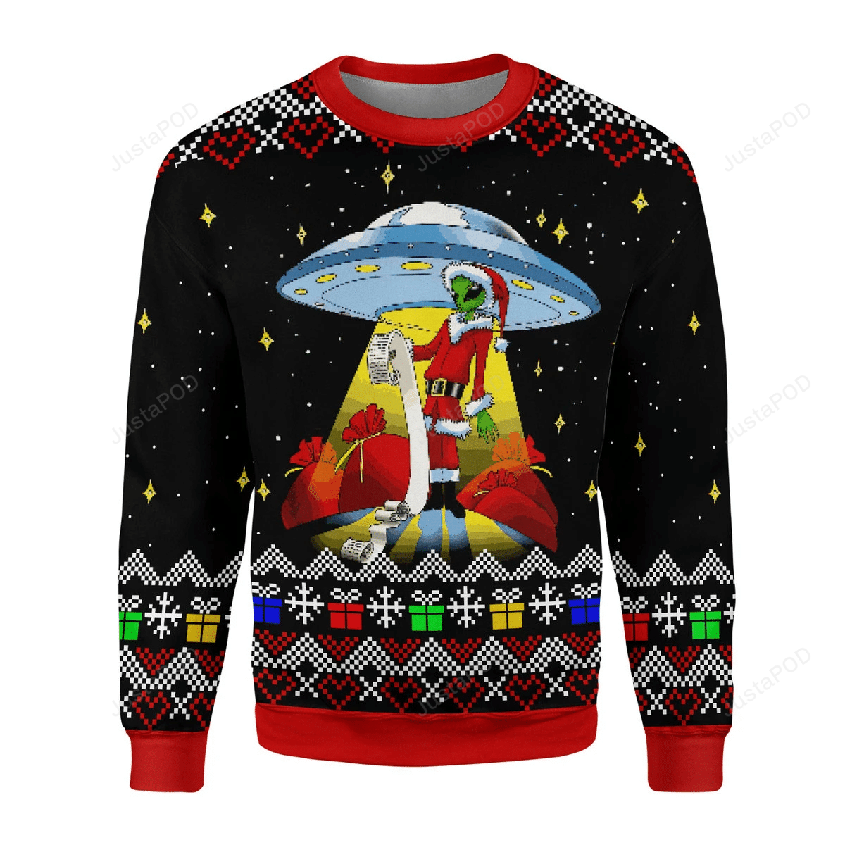 Alien UFO Ugly Christmas Sweater Alien UFO Ugly Christmas Sweater