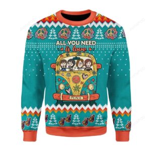 All You Need Is Love Hippie Ugly Sweater