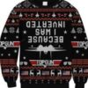 America Flag Snowflake Because I Was Inverted Knitting Pattern Top Gun Best Gift For Unisex Ugly Christmas Sweater