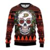 Anaheim Ducks Skull Flower For Unisex Ugly Christmas Sweater
