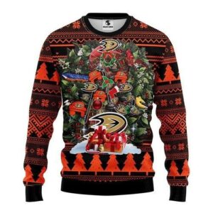 Anaheim Ducks Tree For Unisex Ugly Christmas Sweater