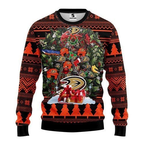 Anaheim Ducks Tree For Unisex Ugly Christmas Sweater Anaheim Ducks Tree For Unisex Ugly Christmas Sweater