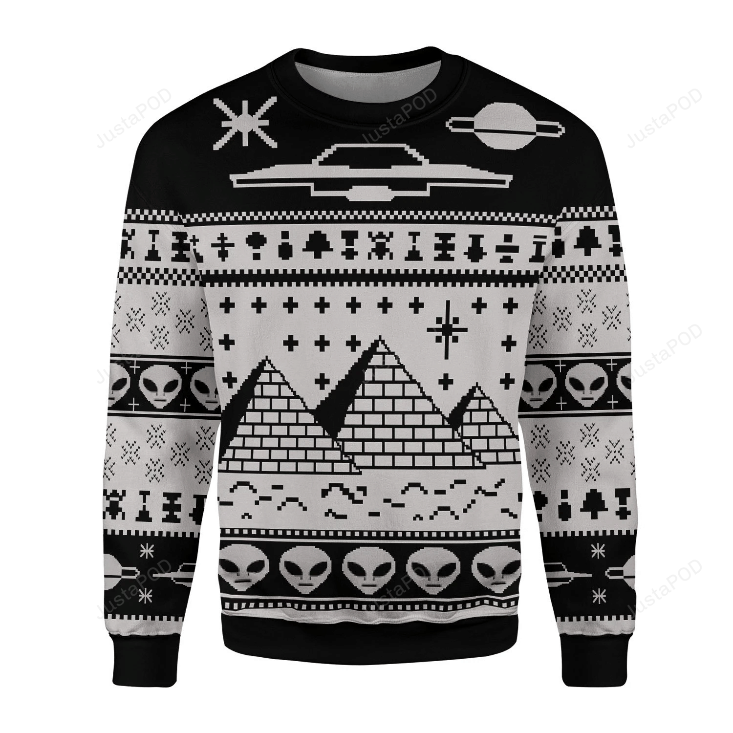 Ancient Pyramid Alien Ugly Christmas Sweater Ancient Pyramid Alien Ugly Christmas Sweater