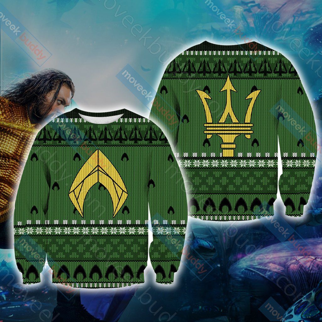 Aquaman Knitting Ugly Christmas Sweater Aquaman Knitting Ugly Christmas Sweater