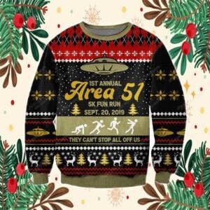 Area 51 3D Knitting Pattern Print Ugly Christmas Sweater