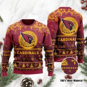 Arizona Cardinals Santa Claus In The Moon Ugly Christmas Sweater