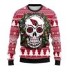 Arizona Cardinals Skull Flower Ugly Christmas Sweater