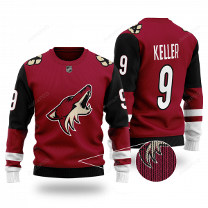 Arizona Coyotes NHL Clayton Keller 9 Wool Ugly Sweater