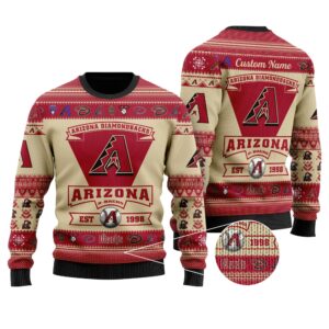 Arizona Diamondbacks Football Team Logo Personalized Ugly Christmas Sweater