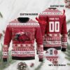 Arkansas Razorbacks Custom Name & Number Personalized Ugly Christmas Sweater