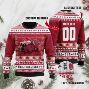 Arkansas Razorbacks Custom Name & Number Personalized Ugly Christmas Sweater