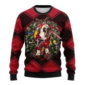 Atlanta Falcons Pug Dog Ugly Christmas Sweater