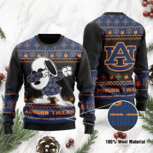 Auburn Tigers Snoopy Dabbing Ugly Christmas Sweater
