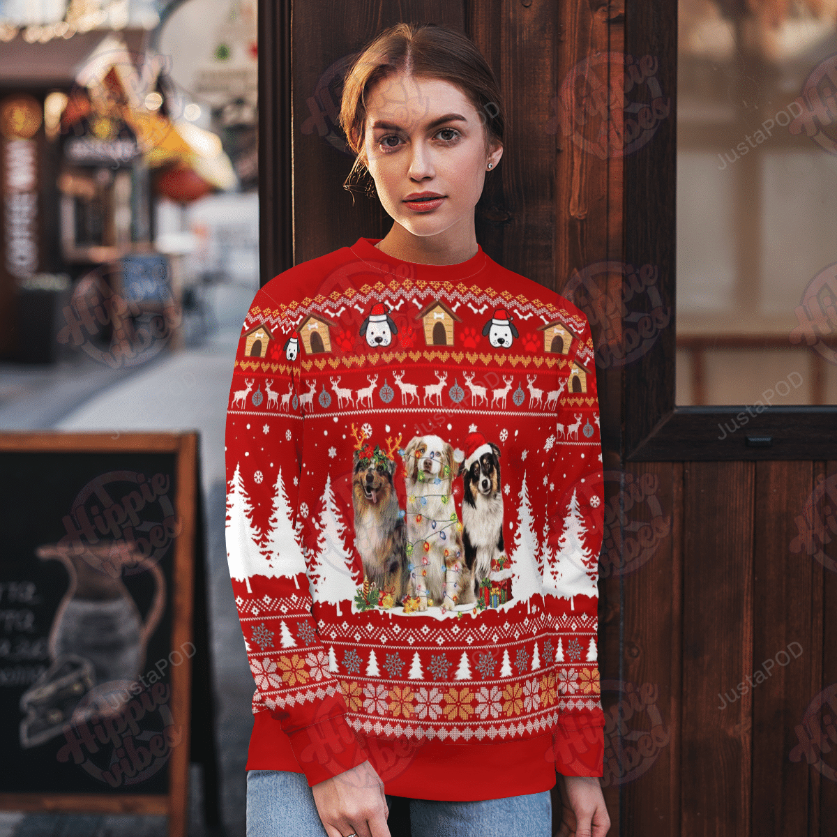 Australian Shepherd Ugly Christmas Sweater Australian Shepherd Ugly Christmas Sweater