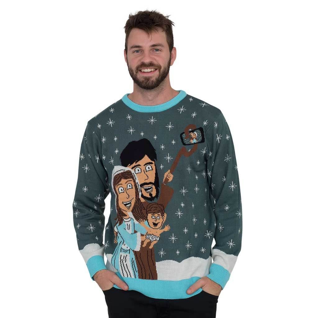Baby Jesus Family Selfie For Unisex Ugly Christmas Sweater Baby Jesus Family Selfie For Unisex Ugly Christmas Sweater