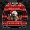 Baby Sloth And Christmas Red Black Ugly Christmas Sweater
