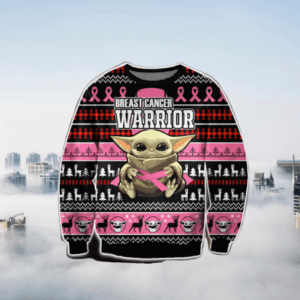 Baby Yoda Breast Cancer Ugly Christmas Sweater